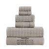 Porto 6 Piece Dual Tone Towel Set with Jacquard Grid Pattern The Urban Port, Beige