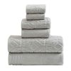 Granada 6 Piece Yarn Dyed Towel Set with Jacquard Stripe Pattern The Urban Port,Gray