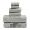 Granada 6 Piece Yarn Dyed Towel Set with Jacquard Stripe Pattern The Urban Port,Gray