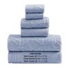 Granada 6 Piece Yarn Dyed Towel Set with Jacquard Stripe Pattern The Urban Port,Blue