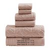 Granada 6 Piece Yarn Dyed Towel Set with Jacquard Stripe Pattern The Urban Port, Pink