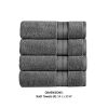 Bergamo 4 Piece Spun loft Fabric Towels with Stripe Pattern The Urban Port,Dark Gray