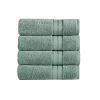 Bergamo 4 Piece Spun loft Fabric Towels with Striped Pattern The Urban Port, Green