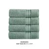 Bergamo 4 Piece Spun loft Fabric Towels with Striped Pattern The Urban Port, Green