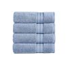 Bergamo 4 Piece Spun loft Fabric Towels with Striped Pattern The Urban Port, Blue