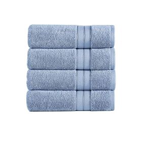 Bergamo 4 Piece Spun loft Fabric Towels with Striped Pattern The Urban Port, Blue