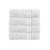 Bergamo 4 Piece Spun loft Towels with Stripes and Twill Weave The Urban Port, White