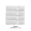Bergamo 4 Piece Spun loft Towels with Stripes and Twill Weave The Urban Port, White