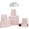 Bergamo 18 Piece Spun loft Towel Set with Striped Pattern The Urban Port, Pink