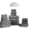 Bergamo 18 Piece Spun loft Towel Set with Twill Weave The Urban Port, Charcoal Gray