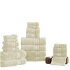 Bergamo 18 Piece Spun loft Towel Set with Twill Weave The Urban Port, Cream