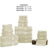 Bergamo 18 Piece Spun loft Towel Set with Twill Weave The Urban Port, Cream