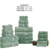 Bergamo 18 Piece Spun loft Towel Set with Striped Pattern The Urban Port, Green