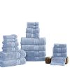 Bergamo 18 Piece Spun loft Towel Set with Striped Pattern The Urban Port, Blue