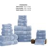Bergamo 18 Piece Spun loft Towel Set with Striped Pattern The Urban Port, Blue