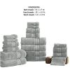 Bergamo 18 Piece Spun loft Towel Set with Striped Pattern The Urban Port, Gray