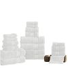 Bergamo 18 Piece Spun loft Towel Set with Striped Pattern The Urban Port, White