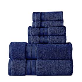 Bergamo 6 Piece Spun loft Towel Set with Twill Weaving The Urban Port, Dark Blue