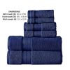 Bergamo 6 Piece Spun loft Towel Set with Twill Weaving The Urban Port, Dark Blue