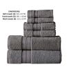 Bergamo 6 Piece Spun loft Towel Set with Twill Weaving The Urban Port, Charcoal Gray