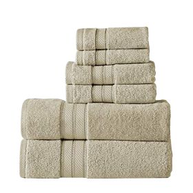 Bergamo 6 Piece Spun loft Towel Set with Twill Weaving The Urban Port, Cream