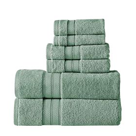 Bergamo 6 Piece Spun loft Towel Set with Twill Weaving The Urban Port, Green