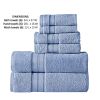 Bergamo 6 Piece Spun loft Towel Set with Twill Weaving The Urban Port, Blue