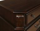 3 Drawer Wooden Nightstand with Molded Details and Metal Pulls, Brown