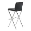 Leatherette Bar Stool with X Shape Legs, Set of 2, Black and Chrome