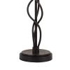 Round Fabric Shade Table Lamp with Metal Spiral Design Base,White and Black