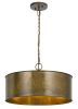 60 X 3 Watt Round Metal Frame Chandelier with 6 Foot Chain, Distressed Gold