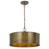 60 X 3 Watt Round Metal Frame Chandelier with 6 Foot Chain, Distressed Gold