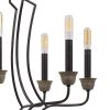 60 X 8 Watt Metal Chandelier with Tubular Frame, Textured Bronze