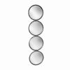 48 Inch 4 Stacked Round Mirrored Wall Decor, Antique Silver
