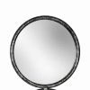 48 Inch 4 Stacked Round Mirrored Wall Decor, Antique Silver