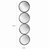 48 Inch 4 Stacked Round Mirrored Wall Decor, Antique Silver