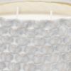 8 Inch Textured Ceramic Scented Pot Candle with Legs, White and Beige