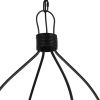 Two Tier Pendant Fixture with Round Wooden and Metal Frame, Brown and Black