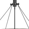 9 Bulb Round Wooden Frame Chandelier with Geometric Cut Out Design, Brown