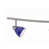 5 Light 120V Metal Track Light Fixture with Textured Shade, Silver and Blue