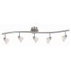 5 Light 120V Metal Track Light Fixture with Glass Shade, White and Silver
