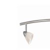 5 Light 120V Metal Track Light Fixture with Glass Shade, White and Silver