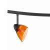 5 Light 120V Metal Track Light Fixture with Glass Shade, Black and Orange