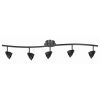 5 Light 120V Metal Track Light Fixture with Round Shade, Black