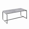3 Piece Faux Concrete Top Occasional Table Set, Gray and Silver