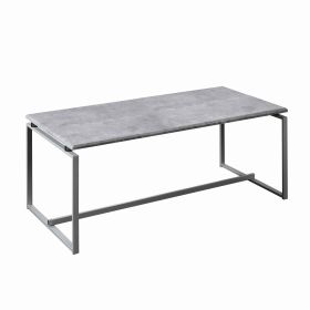 3 Piece Faux Concrete Top Occasional Table Set, Gray and Silver