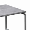 3 Piece Faux Concrete Top Occasional Table Set, Gray and Silver