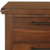 Wooden Nightstand with Chamfered Legs and 2 Spacious Drawers, Brown