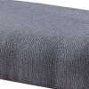 Rectangular Fabric Counter Height Bench with Padded Seat, Brown and Blue