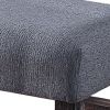 Rectangular Fabric Counter Height Bench with Padded Seat, Brown and Blue